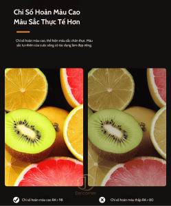 chỉ số hoàn màu cao mang lại cảm giác chân thực về màu sắc