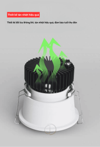 Chất liệu đèn âm trần chống chói đảm bảo thoát nhiệt tốt