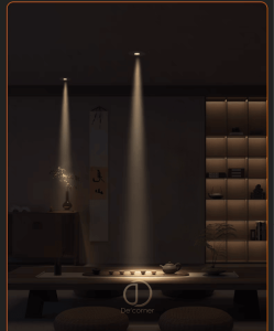 Đèn chiếu điểm chùm tia nhỏ ứng dụng trong không gian phòng khách